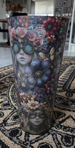 Kleurrijken vaas, Ophalen of Verzenden, Overige kleuren, Glas, Minder dan 50 cm