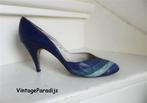 2506 VINTAGE retro sexy high heels pumps 37 38, Kleding | Dames, Schoenen, Blauw, Ophalen of Verzenden, Zo goed als nieuw, Pumps