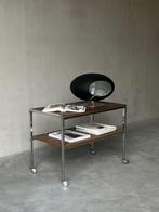 Vintage mid century chroom en hout open kast, Ophalen, Zo goed als nieuw