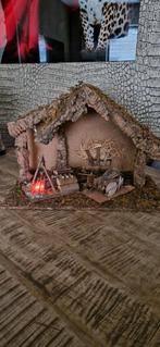 Vintage Kerststal met Lichteffect, Ophalen of Verzenden, Gebruikt