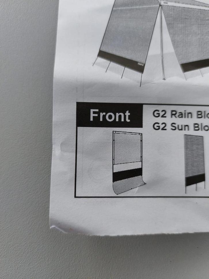 Thule  Rain Blocker Side G2 - 250(m) Zij en Voorwanden, Caravans en Kamperen, Caravan accessoires, Gebruikt, Ophalen