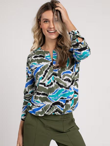 Studio anneloes camo blouse XXL army/emerald/zwart, Kleding | Dames, Blouses en Tunieken, Zo goed als nieuw, Maat 46/48 (XL) of groter