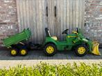 tractor John Deere met kipkar, Kinderen en Baby's, Speelgoed | Buiten | Skelters, Ophalen, Gebruikt, Overige merken, Met kar of aanhanger