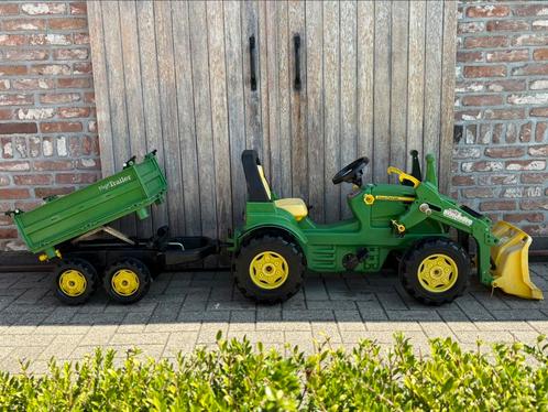 tractor John Deere met kipkar, Kinderen en Baby's, Speelgoed | Buiten | Skelters, Gebruikt, Overige merken, Met kar of aanhanger