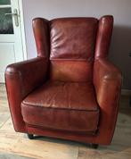 Baxter Fauteuil met Hocker - Italiaans Design, Ophalen, Gebruikt, Leer, 75 tot 100 cm