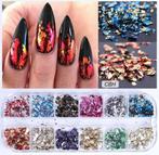 12 stks Folie Papier Nail Art Sticker nagels Diy Crystal, Blauw, ., Nieuw, Ophalen of Verzenden