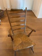 Vintage Originele design schommelstoel de Ster Gelderland, Ophalen, Riet of Rotan, Gebruikt, Bruin