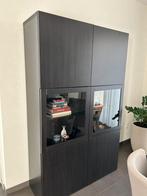 Ikea zwarte Besta kast met 2 glazen deurtjes, Minder dan 100 cm, 25 tot 50 cm, 50 tot 100 cm, Ophalen of Verzenden
