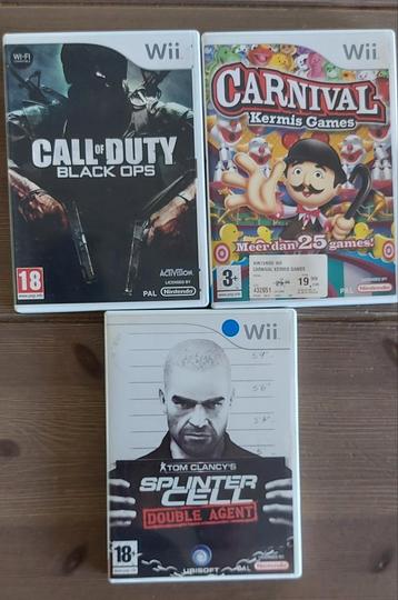 Drie WII spelletjes beschikbaar voor biedingen