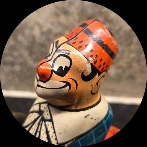 1950s BILLER BIMBO DE CLOWN AUTO UURWERK SPEELGOED DUITSLAND, Antiek en Kunst, Antiek | Speelgoed, Ophalen of Verzenden