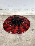 Zware handgeblazen Murano schaal – wit/rood – 39 cm, Schaal, Rond, Ophalen of Verzenden, Glas