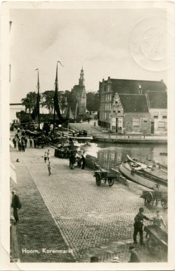 VQ4 Hoorn Korenmarkt Binnenvaart Vissersboot Tjalk 1947