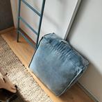 Leuke poef van spijkerstof, Huis en Inrichting, Ophalen, Rond, Minder dan 50 cm, Minder dan 50 cm