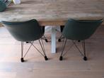 2 groene Loods 5 eetkamerstoelen, Huis en Inrichting, Stoelen, Ophalen