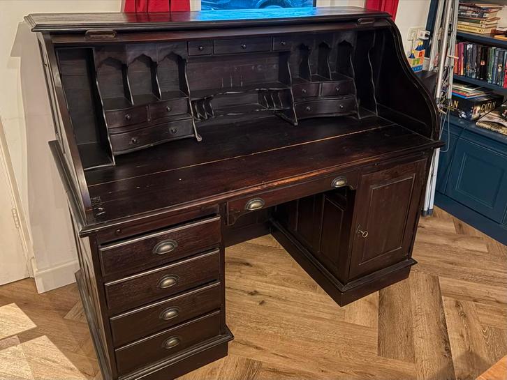 Antieke Koloniale Secretaire met Roldeksel, Antiek en Kunst, Antiek | Meubels | Kasten, Ophalen