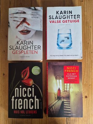 4 thrillers; 2 Karin Slaughter en 2 Nicci French beschikbaar voor biedingen