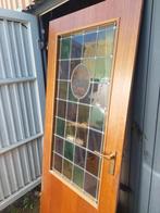 Glas in lood ruit  " de timmerman ', Ophalen, 80 tot 100 cm, Binnendeur, 200 tot 215 cm
