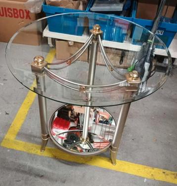glazen salontafel met facet geslepen glas Regency stijl beschikbaar voor biedingen