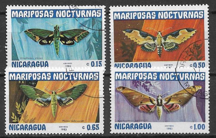 Nicaragua 1983 Vlinder mot CTO, Postzegels en Munten, Postzegels | Amerika, Gestempeld, Midden-Amerika, Verzenden