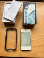 iPhone 4 wit, werkend maar met barst in scherm, met doosje, Telecommunicatie, Mobiele telefoons | Apple iPhone, Gebruikt, IPhone 4