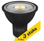 3x Calex GU10 LED spot | 2700K | Dimbaar | 4.9W (57W), Ophalen, Metaal of Aluminium, Zwart spotje, Nieuw