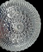 2244 vintage lamp ronde plafonniere met figuurglas 10x19, Ophalen of Verzenden