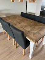 Jorg eettafel met 3 stoelen en eetbank, Huis en Inrichting, Ophalen, Zo goed als nieuw