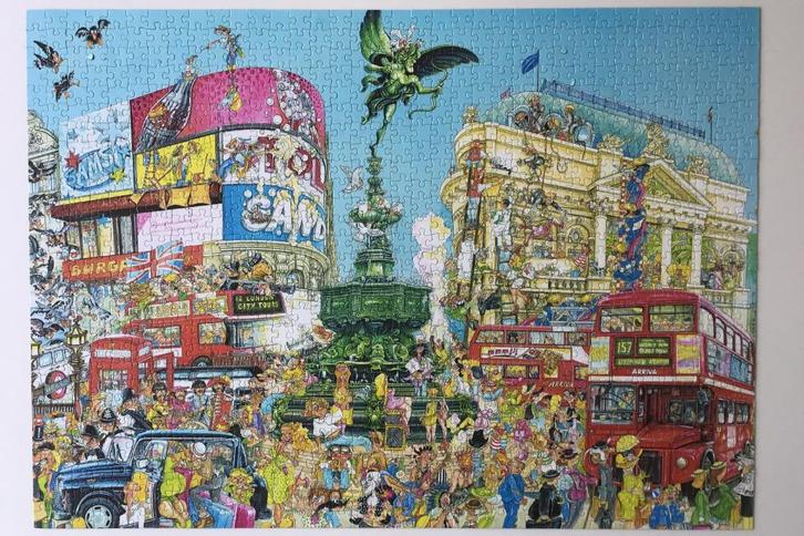 Puzzel Piccadilly Circus - King (1000 stukjes), Hobby en Vrije tijd, Denksport en Puzzels, Gebruikt, Legpuzzel, 500 t/m 1500 stukjes