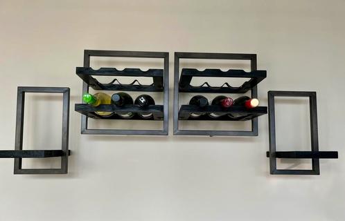 Dbodhi 2 wijnrekken en 2 shelfmate ( zwart ), Huis en Inrichting, Woonaccessoires | Wijnrekken, Zo goed als nieuw, Minder dan 50 cm