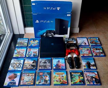 T.K. PS4 Pro 1TB - 3 Controllers - 19 Games - 2 VR Move  beschikbaar voor biedingen