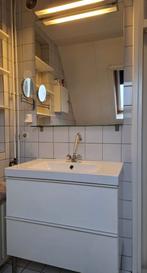 Complete witte badkamermeubel met spiegel en verlichting, Ophalen, Gebruikt, 50 tot 100 cm, Minder dan 100 cm