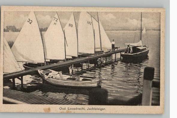 Oud loosdrecht Jachtsteiger 1933 2verschillende uitvoeringen, Verzamelen, Ansichtkaarten | Nederland, Noord-Holland, 1920 tot 1940