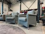 2 Leolux Evidence Paian fauteuils birk stof Blauw stoel, Huis en Inrichting, Leolux, 75 tot 100 cm, Ophalen of Verzenden, Zo goed als nieuw