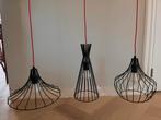 Stoere Hanglamp met Drie Zwarte Lampen, Ophalen of Verzenden, Zo goed als nieuw, Metaal, 75 cm of meer