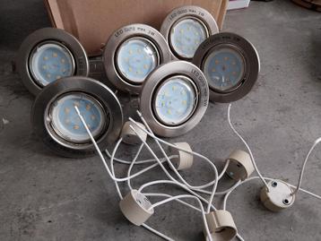 6x Inbouwspots Zilver LED Compleet  beschikbaar voor biedingen