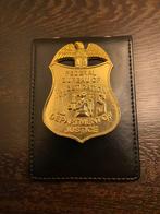 Police Badge FBI Politie Badge met Leren Foedraal, Ophalen of Verzenden