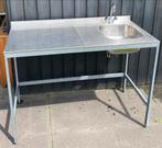 Bijkeuken tafel met kraan, past perfect boven wasmachine, Gebruikt, Overige kleuren, Minder dan 100 cm, 50 tot 75 cm