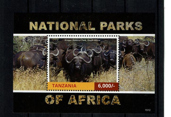 TANZANIA  PF BLOK NATIONAL PARK BUFFELS WILDLIFE ZOOGDIER, Postzegels en Munten, Postzegels | Thematische zegels, Postfris, Dier of Natuur