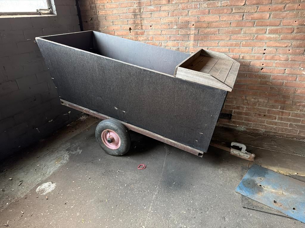Tuinafval wagen voor zitmaaier (aanhanger-tje), Ophalen, Gebruikt