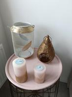 Decoratie goudkleurig , kaarsen, Ophalen, Zo goed als nieuw, Overige materialen, Minder dan 25 cm