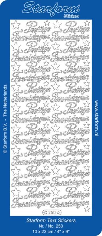 Starform 250 zilver 18 x Prettige Feestdagen stickervel beschikbaar voor biedingen