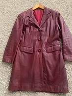 Mooie Echt Leren Dames Jas Bordeauxrood Maat 38/40, Ophalen of Verzenden, Zo goed als nieuw, Maat 38/40 (M), Rood