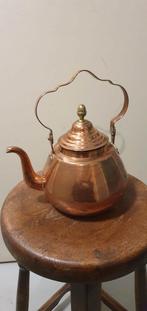 Koperen theepot met messing accenten, Ophalen of Verzenden, Koper