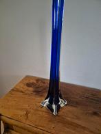 Vintage blauwe smalle hals vaas, Antiek en Kunst, Ophalen