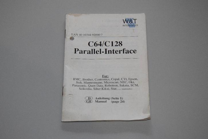 Commodore 64 (C64) : C64 / C128 Parallel-Interface (Manual), Computers en Software, Vintage Computers, Ophalen of Verzenden