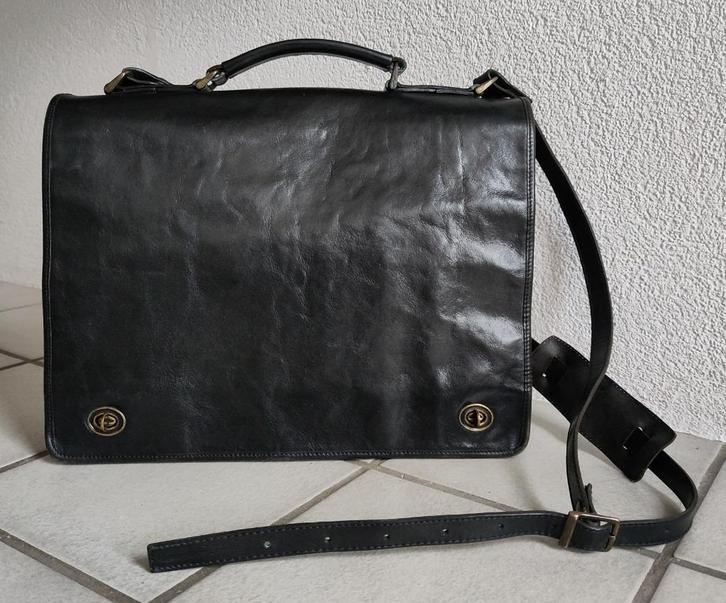 Creation Gabrielle leren schouder/handtas, Sieraden, Tassen en Uiterlijk, Tassen | Damestassen, Gebruikt, Handtas, Zwart, Ophalen