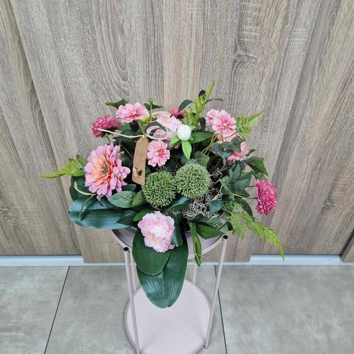 Bloemstuk zijdebloemen kunstbloemen Pinky, Huis en Inrichting, Woonaccessoires | Kunstplanten en Kunstbloemen, Nieuw, Ophalen of Verzenden