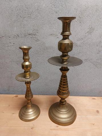2x marrokaanse messing kandelaar 33cm en 43cm beschikbaar voor biedingen