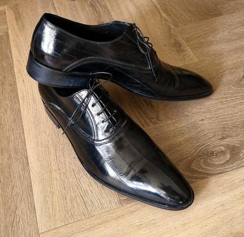 Als nw. Chique zwarte Italiaanse lederen lakschoen mt. 43, Kleding | Heren, Schoenen, Zo goed als nieuw, Veterschoenen, Zwart