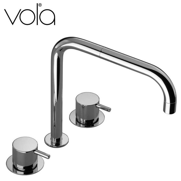 Vola KV4-16 monknop 3-gats mengkraan chroom, Doe-het-zelf en Verbouw, Sanitair, Nieuw, Kraan, Chroom, Ophalen of Verzenden